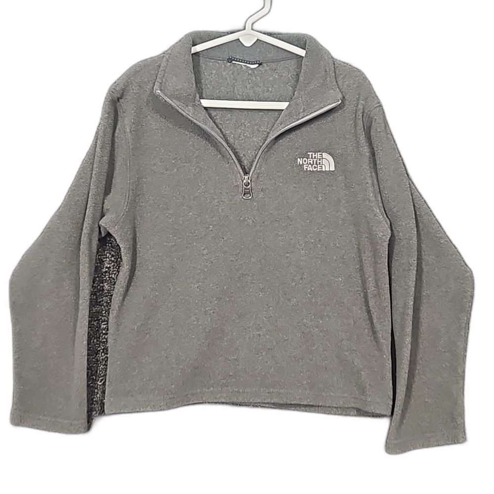 North Face Kids Grey Quarter Zip Pull Over Jacket